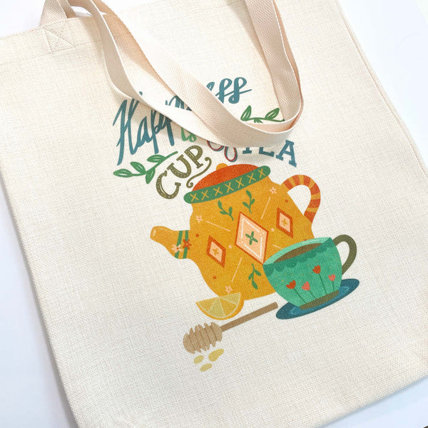 Canvas Tote Bag: Tea Quote