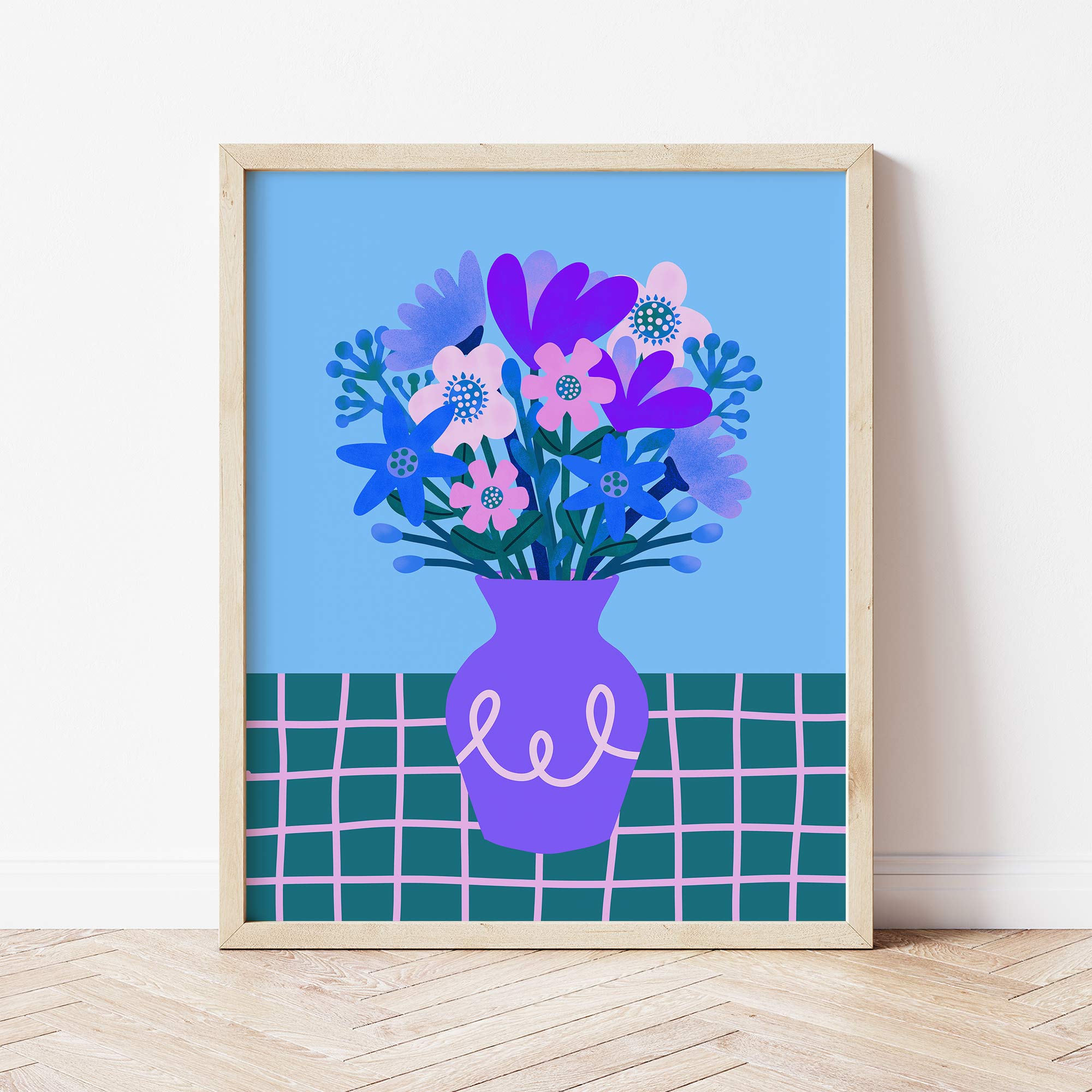 Art Print: Vase of Flowers Purple