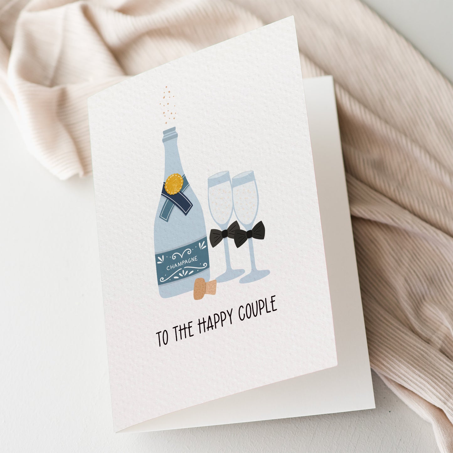 Champagne and Bow Tie Glasses