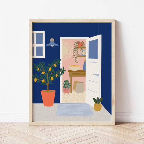 Art Print: Welcome Home Blue