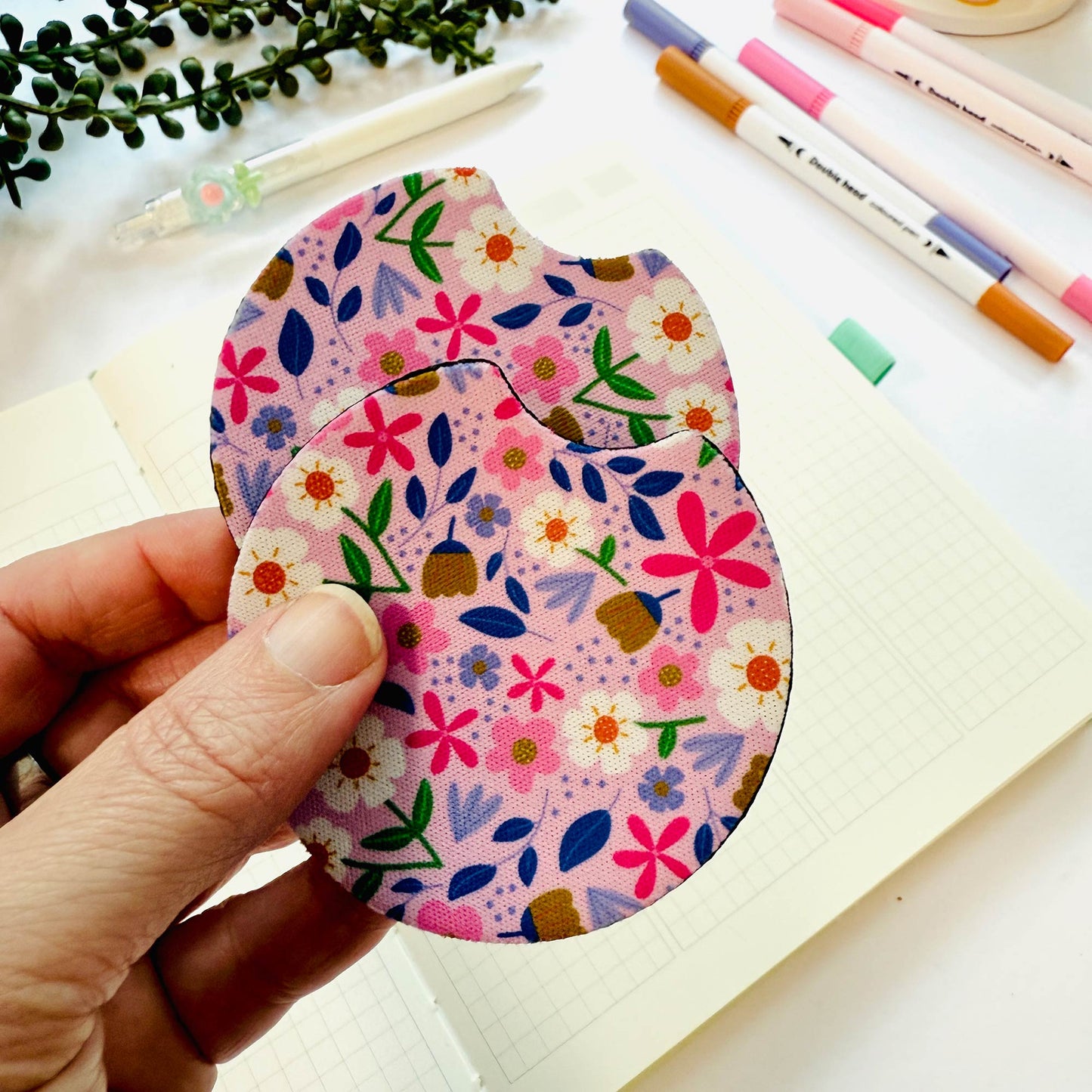 Car Coaster Set: Blooms on Pink