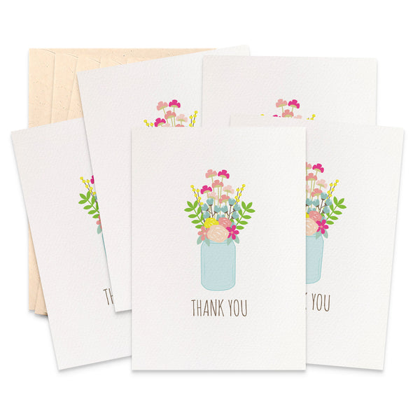 Set of 5 - Mason Jar Greeting Cards by mumandmehandmadedesigns- An Australian Online Stationery and Card Shop