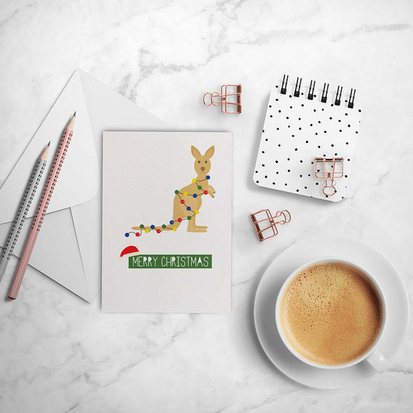 Set of 5 - Kangaroo Greeting Cards by mumandmehandmadedesigns- An Australian Online Stationery and Card Shop