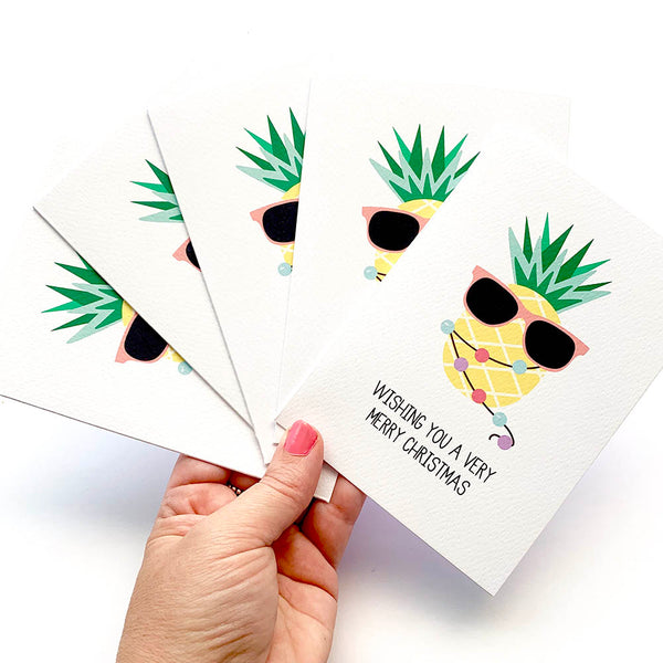 Set of 5 - Pineapple Greeting Cards by mumandmehandmadedesigns- An Australian Online Stationery and Card Shop