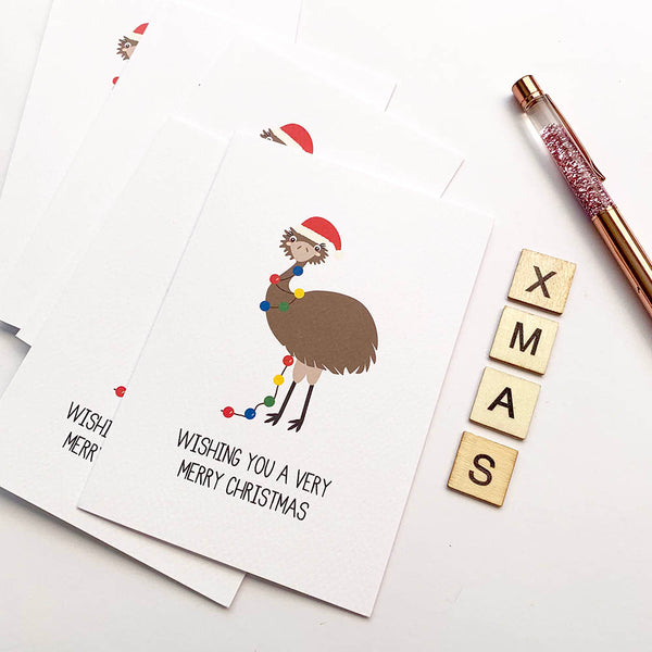 Set of 5 - Emu Greeting Cards by mumandmehandmadedesigns- An Australian Online Stationery and Card Shop