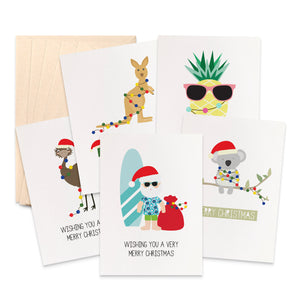 Set of 5 Australian Christmas Greeting Cards by mumandmehandmadedesigns- An Australian Online Stationery and Card Shop