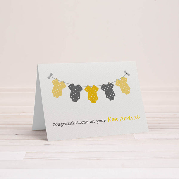 Unisex Baby Clothes Greeting Card by mumandmehandmadedesigns- An Australian Online Stationery and Card Shop