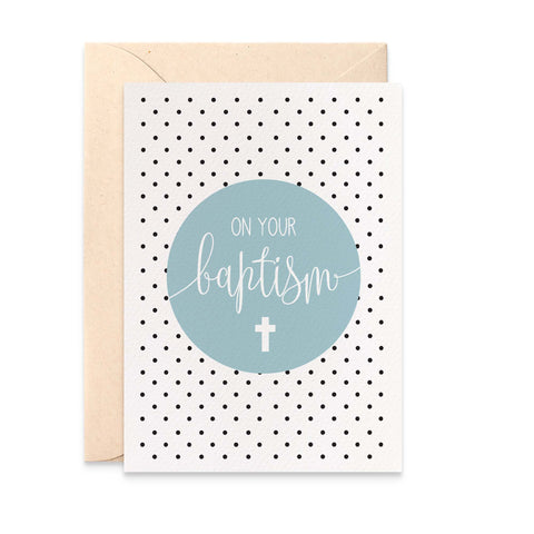 Blue Baptism Greeting Card by mumandmehandmadedesigns- An Australian Online Stationery and Card Shop