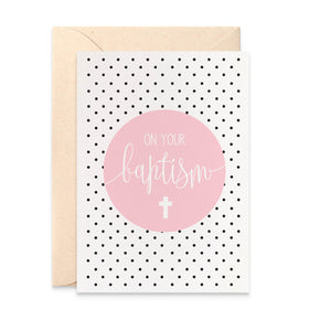 Pink Baptism Greeting Card by mumandmehandmadedesigns- An Australian Online Stationery and Card Shop