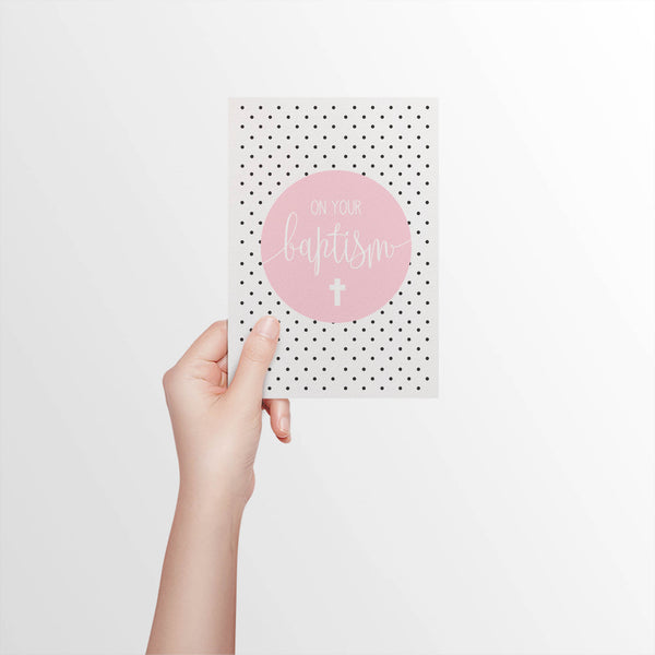 Pink Baptism Greeting Card by mumandmehandmadedesigns- An Australian Online Stationery and Card Shop