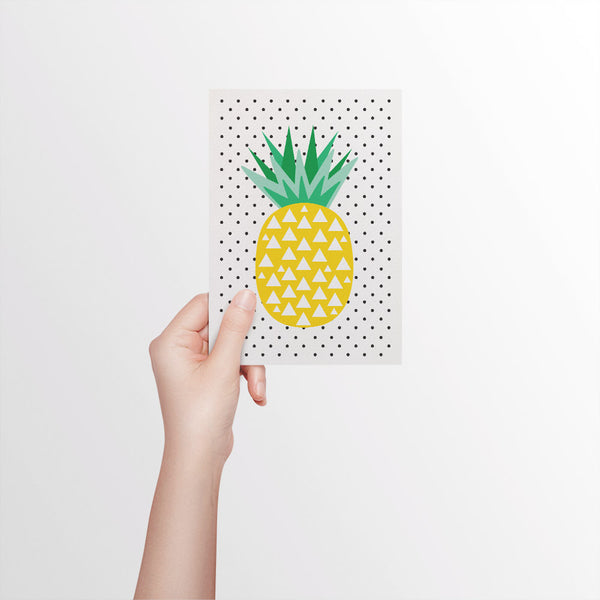 Geometric Pineapple - Spotty Greeting Card by mumandmehandmadedesigns- An Australian Online Stationery and Card Shop