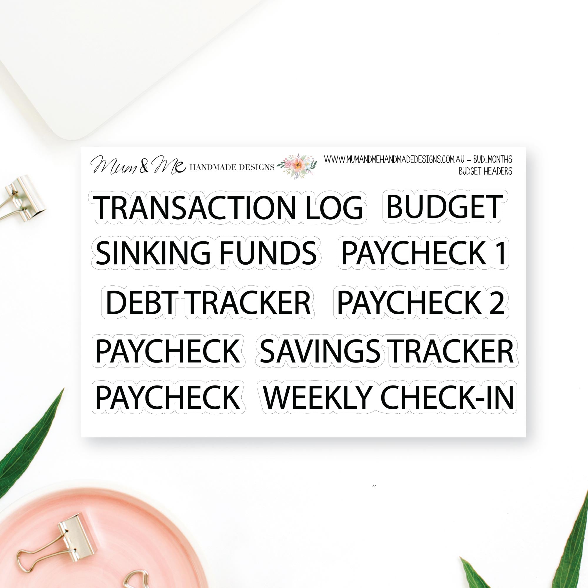 Budget Headers Stickers, Budget Stickers for Happy Planner, Erin ...