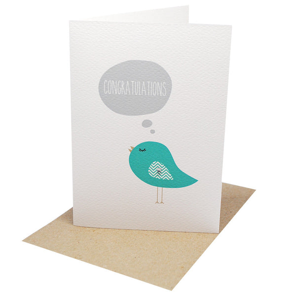 Congrats Bird with Bubble Greeting Card by mumandmehandmadedesigns- An Australian Online Stationery and Card Shop