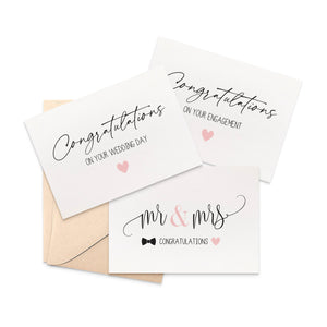 Set of 3 - Wedding Greeting Cards by mumandmehandmadedesigns- An Australian Online Stationery and Card Shop