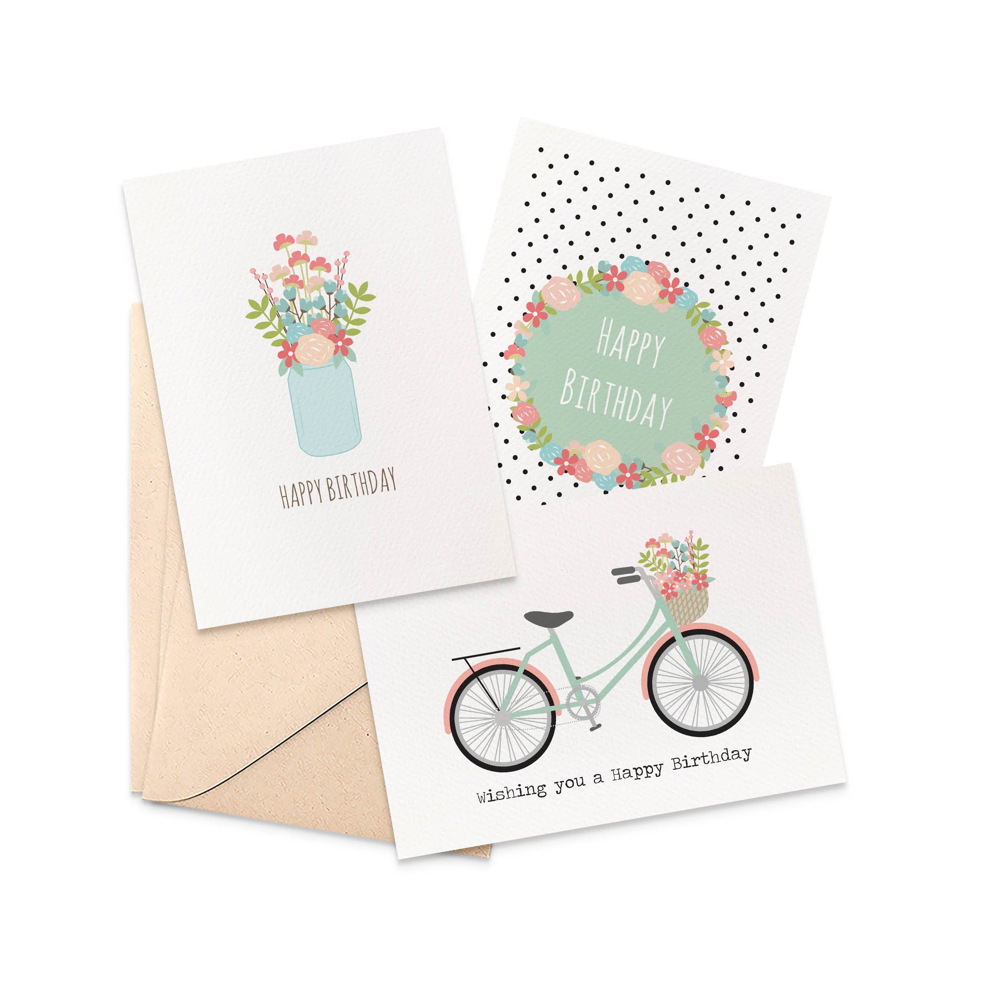 Set of 3 - Female Greeting Cards by mumandmehandmadedesigns- An Australian Online Stationery and Card Shop