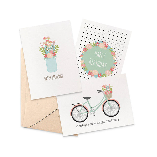 Set of 3 - Female Greeting Cards by mumandmehandmadedesigns- An Australian Online Stationery and Card Shop