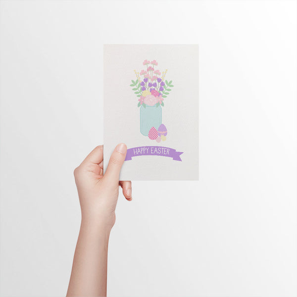 Mason Jar and Eggs Greeting Card by mumandmehandmadedesigns- An Australian Online Stationery and Card Shop