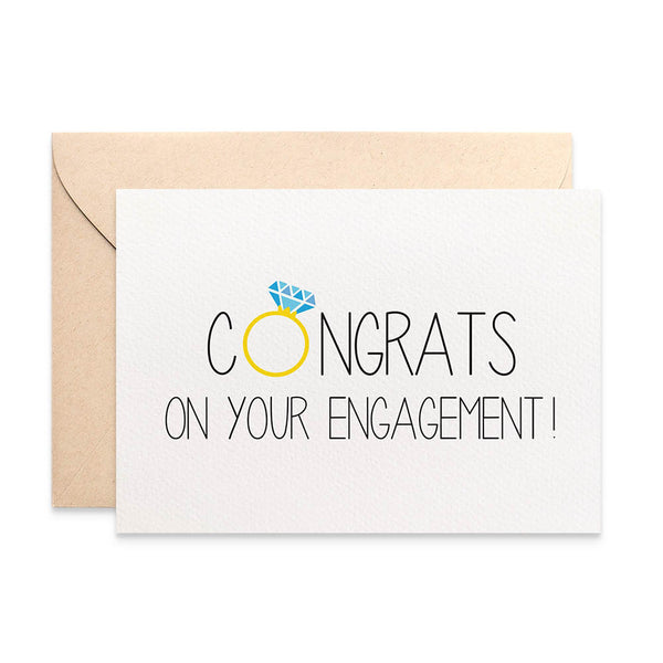 Congrats with Diamond Ring Greeting Card by mumandmehandmadedesigns- An Australian Online Stationery and Card Shop