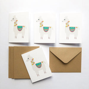 Set of 4 - Mini - Llama Mini Gift Cards by mumandmehandmadedesigns- An Australian Online Stationery and Card Shop