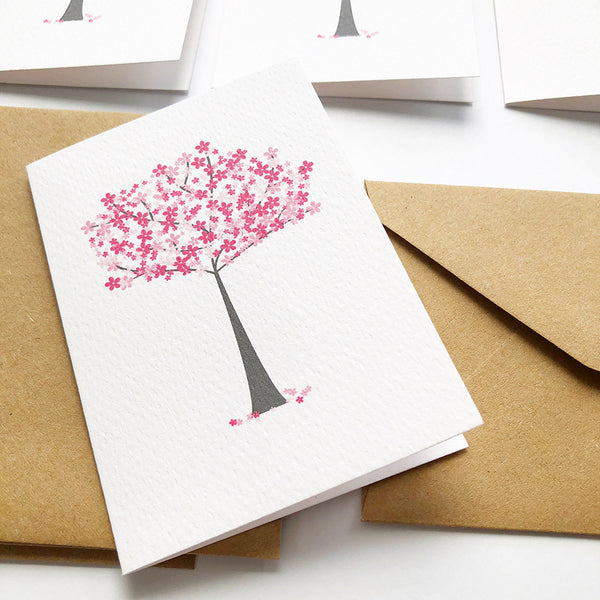 Set of 4 - Mini - Cherry Blossom Mini Gift Cards by mumandmehandmadedesigns- An Australian Online Stationery and Card Shop