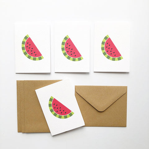 Set of 4 - Mini - Watermelon Mini Gift Cards by mumandmehandmadedesigns- An Australian Online Stationery and Card Shop