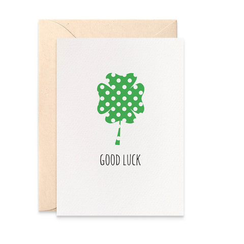 Lucky Four Leaf Clover Greeting Card by mumandmehandmadedesigns- An Australian Online Stationery and Card Shop