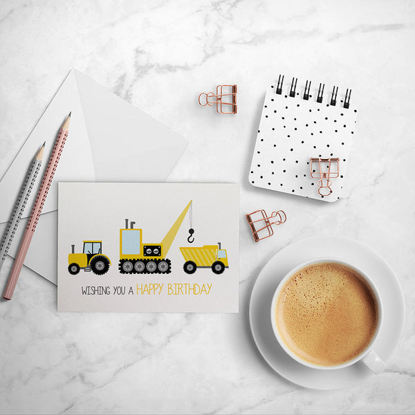 Construction Time Greeting Card by mumandmehandmadedesigns- An Australian Online Stationery and Card Shop