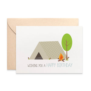 Boy - Camping Greeting Card by mumandmehandmadedesigns- An Australian Online Stationery and Card Shop