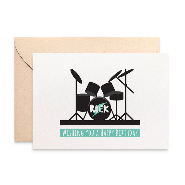 Drum Kit Greeting Card by mumandmehandmadedesigns- An Australian Online Stationery and Card Shop