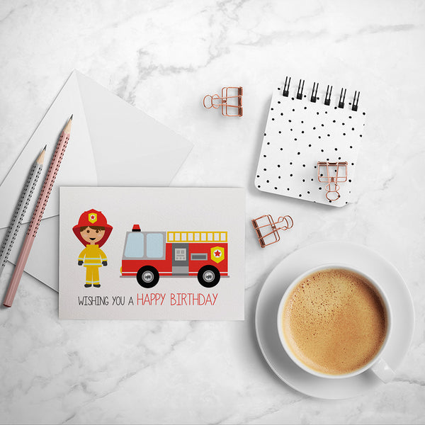 Firefighter Greeting Card by mumandmehandmadedesigns- An Australian Online Stationery and Card Shop