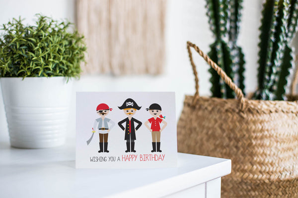 Pirates Greeting Card by mumandmehandmadedesigns- An Australian Online Stationery and Card Shop