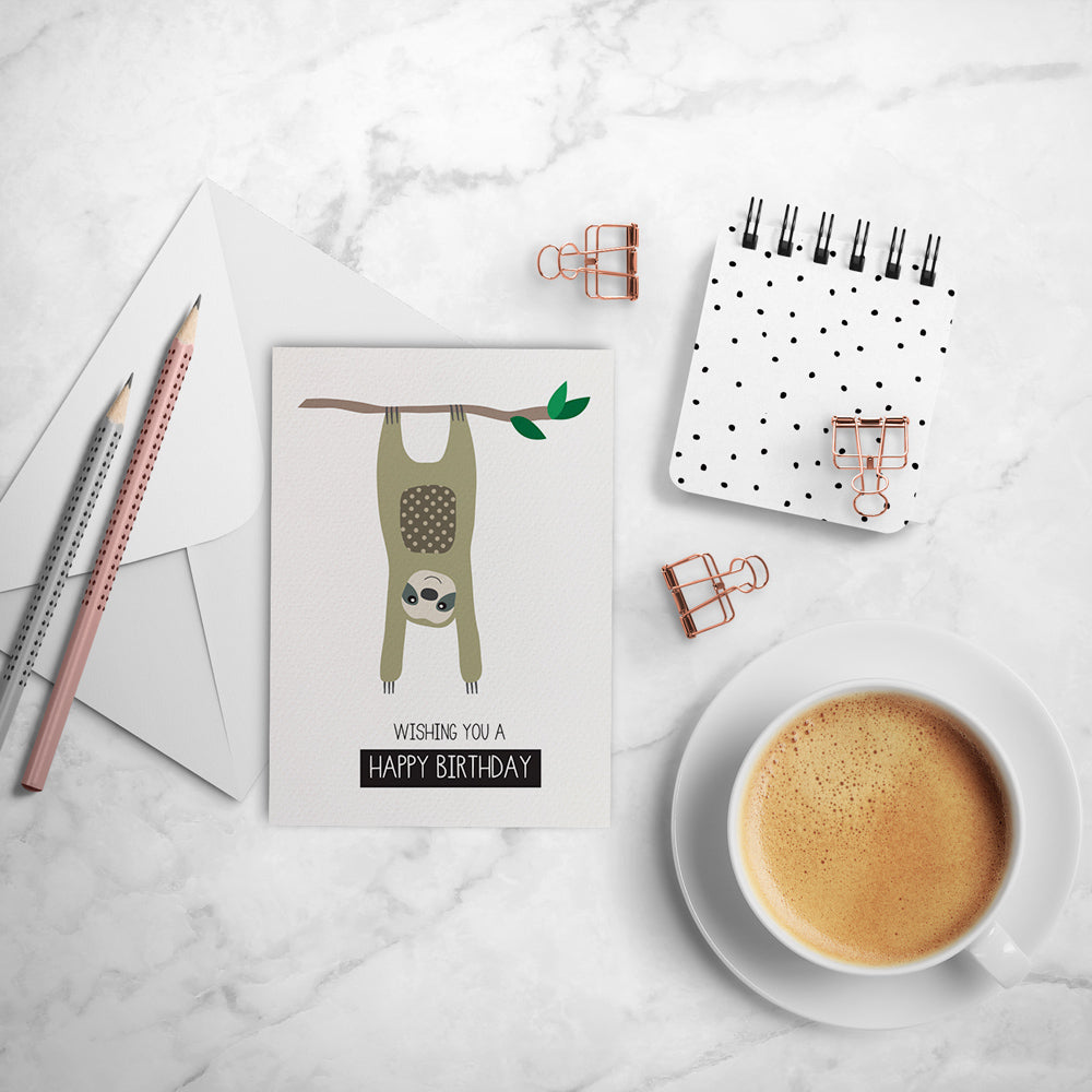 Sloth Greeting Card by mumandmehandmadedesigns- An Australian Online Stationery and Card Shop