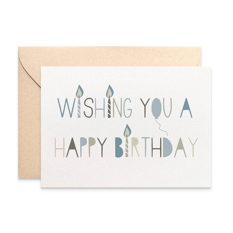 Blue Birthday Candles Greeting Card by mumandmehandmadedesigns- An Australian Online Stationery and Card Shop