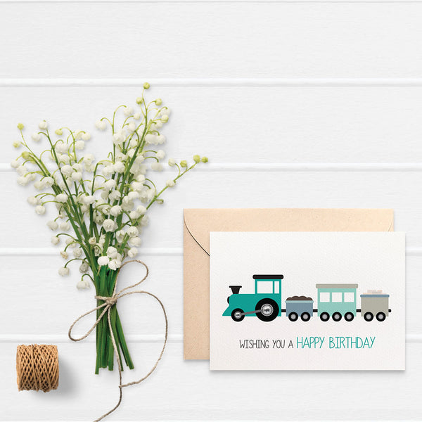 Train Greeting Card by mumandmehandmadedesigns- An Australian Online Stationery and Card Shop