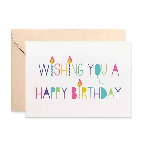 Bright Birthday Candles Greeting Card by mumandmehandmadedesigns- An Australian Online Stationery and Card Shop