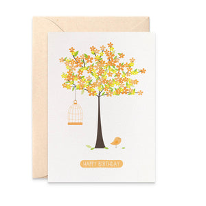 Orange Blossom Tree Greeting Card by mumandmehandmadedesigns- An Australian Online Stationery and Card Shop