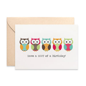 Bright Owls Greeting Card by mumandmehandmadedesigns- An Australian Online Stationery and Card Shop