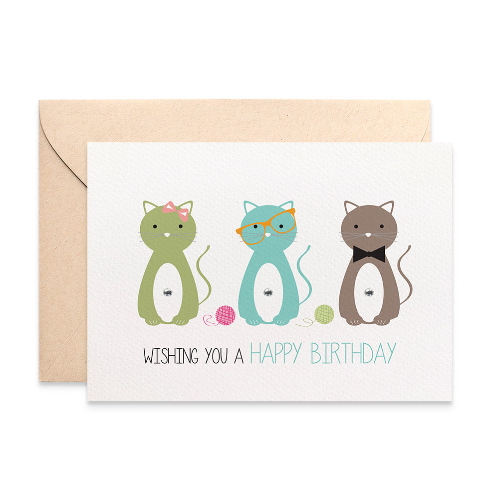 Kitty Cats Greeting Card by mumandmehandmadedesigns- An Australian Online Stationery and Card Shop