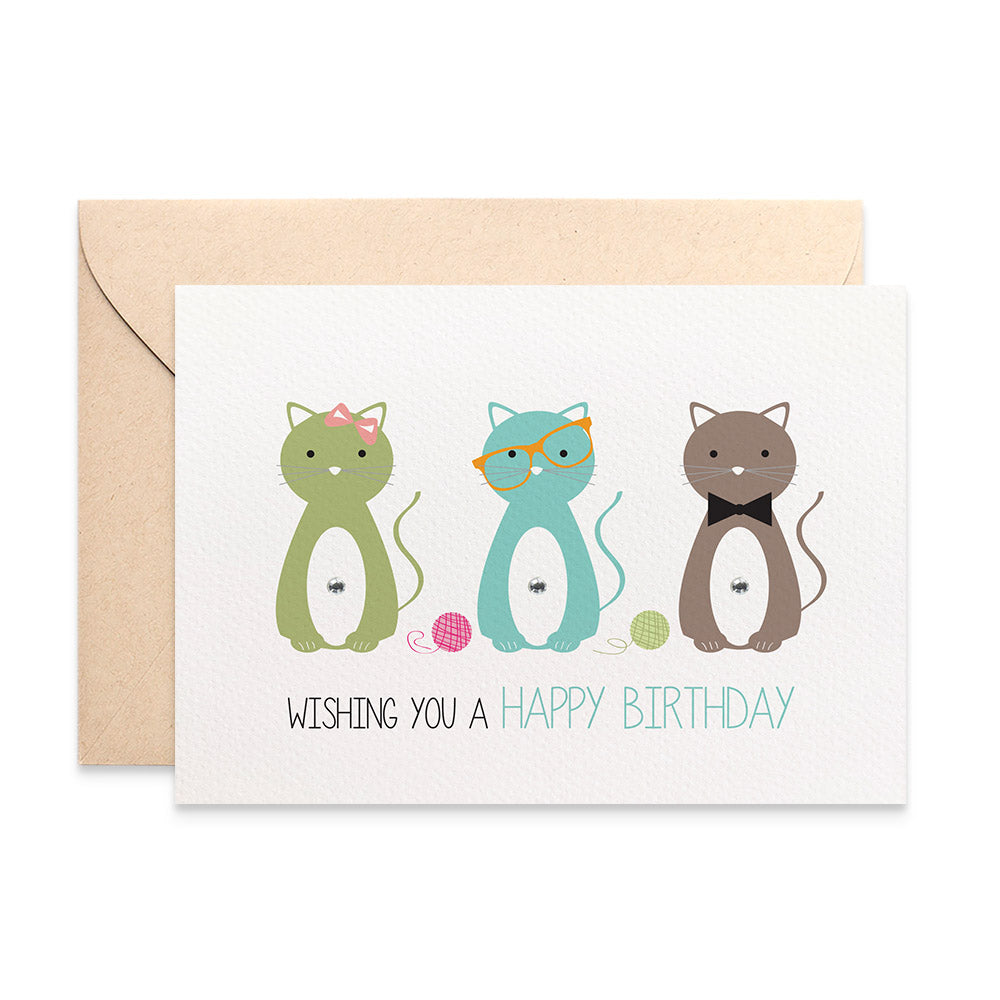 Kitty Cats Greeting Card by mumandmehandmadedesigns- An Australian Online Stationery and Card Shop