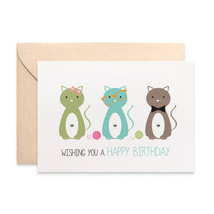 Kitty Cats Greeting Card by mumandmehandmadedesigns- An Australian Online Stationery and Card Shop