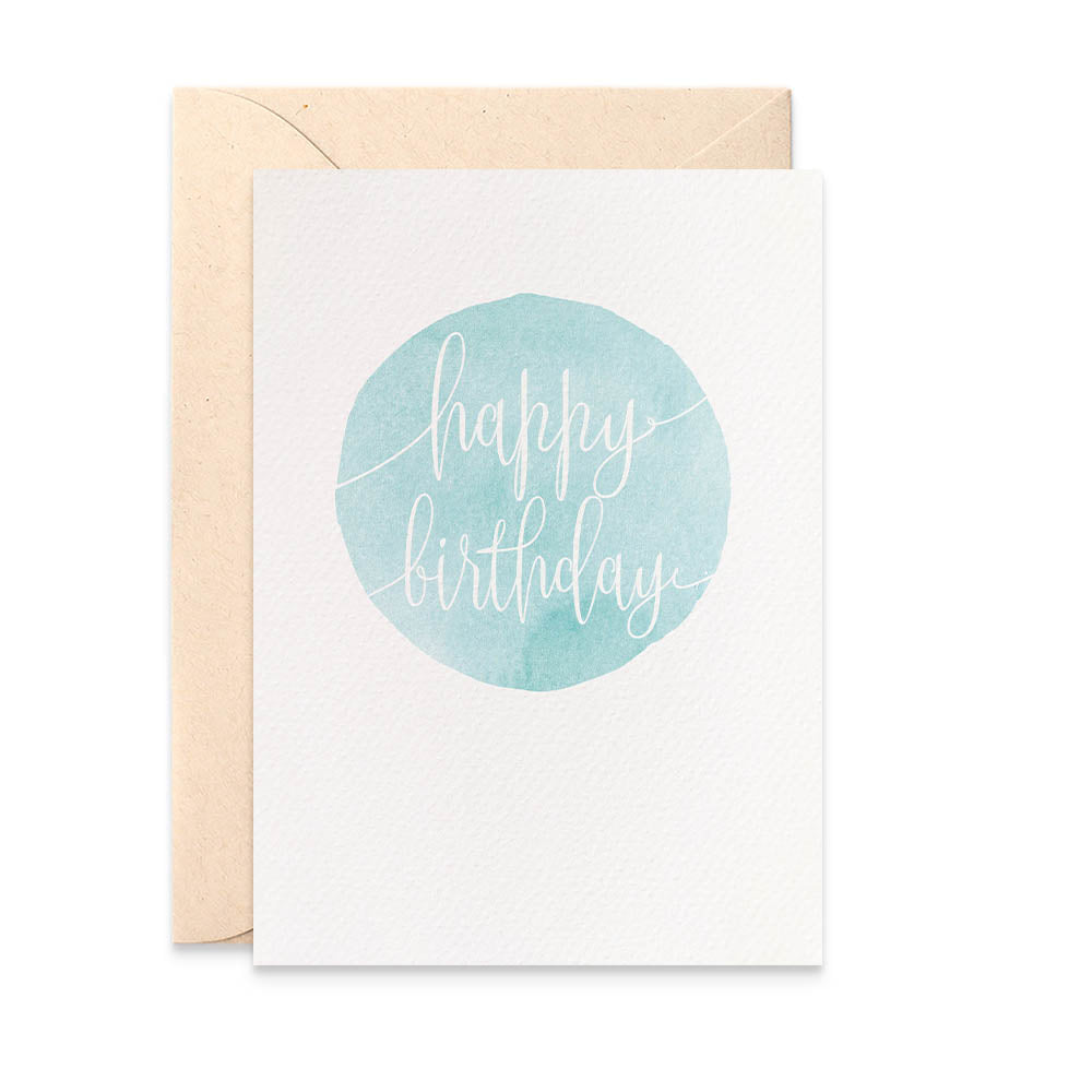 Watercolour Circle - Turquoise Greeting Card by mumandmehandmadedesigns- An Australian Online Stationery and Card Shop