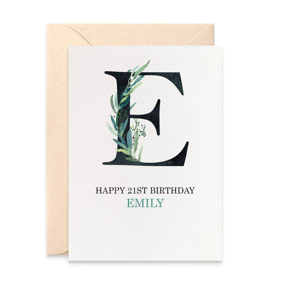 Personalised Eucalyptus Letter Greeting Card by mumandmehandmadedesigns- An Australian Online Stationery and Card Shop