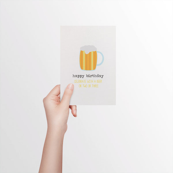 Large Beer Greeting Card by mumandmehandmadedesigns- An Australian Online Stationery and Card Shop