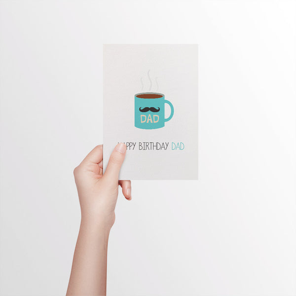 Hot Coffee Cup for Dad Greeting Card by mumandmehandmadedesigns- An Australian Online Stationery and Card Shop