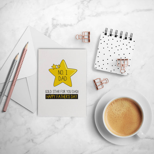 Gold Star Greeting Card by mumandmehandmadedesigns- An Australian Online Stationery and Card Shop