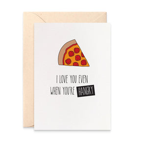 Hangry Pizza Greeting Card by mumandmehandmadedesigns- An Australian Online Stationery and Card Shop