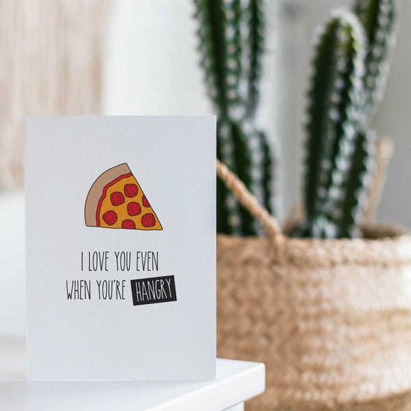 Hangry Pizza Greeting Card by mumandmehandmadedesigns- An Australian Online Stationery and Card Shop