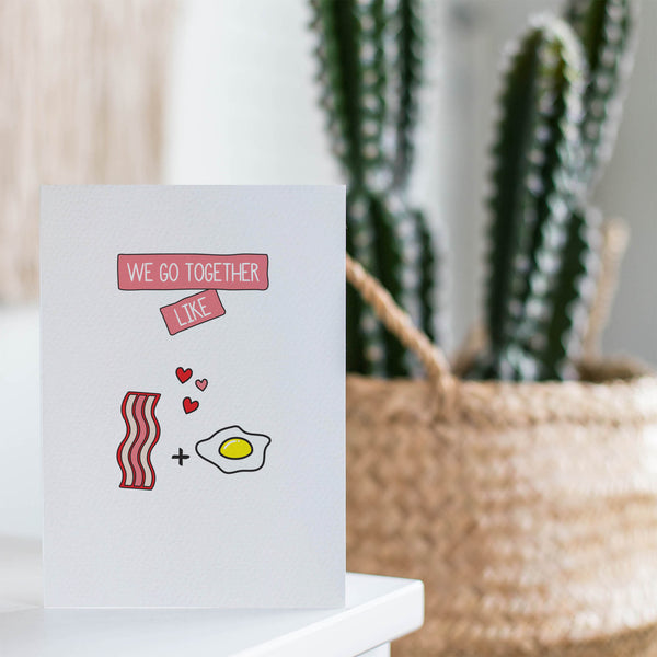 Bacon and Eggs Greeting Card by mumandmehandmadedesigns- An Australian Online Stationery and Card Shop