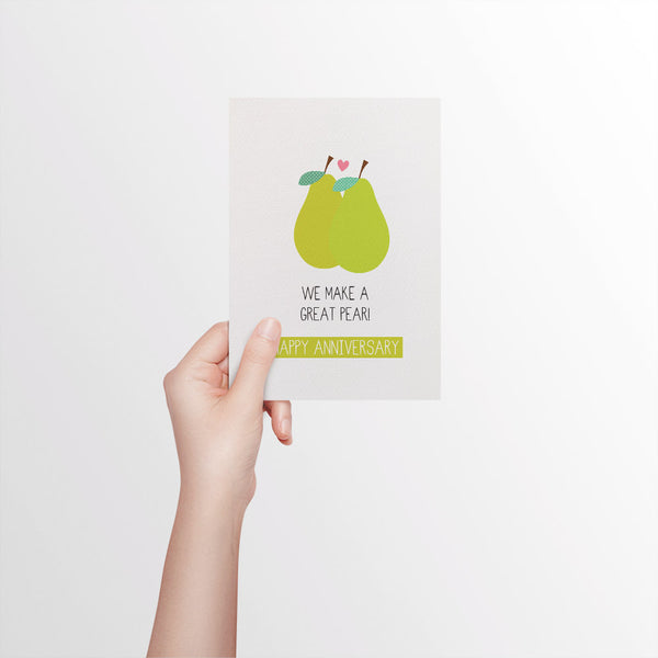 We Make a Great Pear Greeting Card by mumandmehandmadedesigns- An Australian Online Stationery and Card Shop