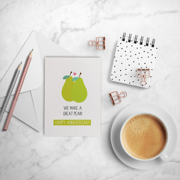 We Make a Great Pear Greeting Card by mumandmehandmadedesigns- An Australian Online Stationery and Card Shop